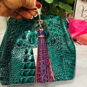 Brahmin Royal Purple Large Tassel Keychain